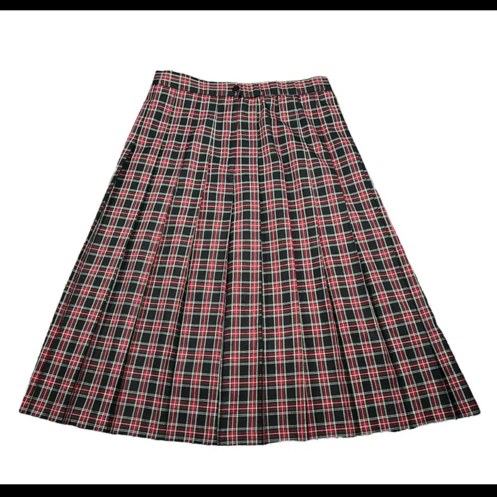 Vintage 90s NYCC NY Clothing Plaid Pleated Gothic Punk Rock Long Skirt Size 14